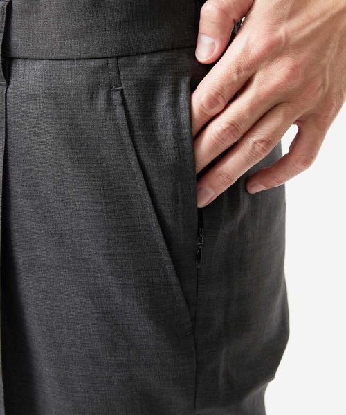 MICHEL KLEIN HOMME (ミッシェルクランオム)の「【セットアップ】ワンタックイージーショートパンツ(その他パンツ・メンズ・ダークグレー/パープル・MEDIUM/LARGE/X-LARGE)」の6枚目の写真