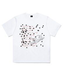 ランダムスタープリンティング半袖Tシャツホワイト