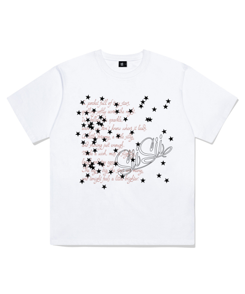 PAGESIISII(ページシシ)の「ランダムスタープリンティング半袖Tシャツホワイト(Tシャツ/カットソー・レディース・その他・SMALL/MEDIUM/LARGE)」の1枚目の写真