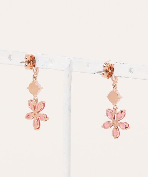 ピンクベージュレザー×MIXサークル×デザインリング ピアス✳︎ サクラビジュピアス（ピアス（両耳用））｜Three Four Time（スリー