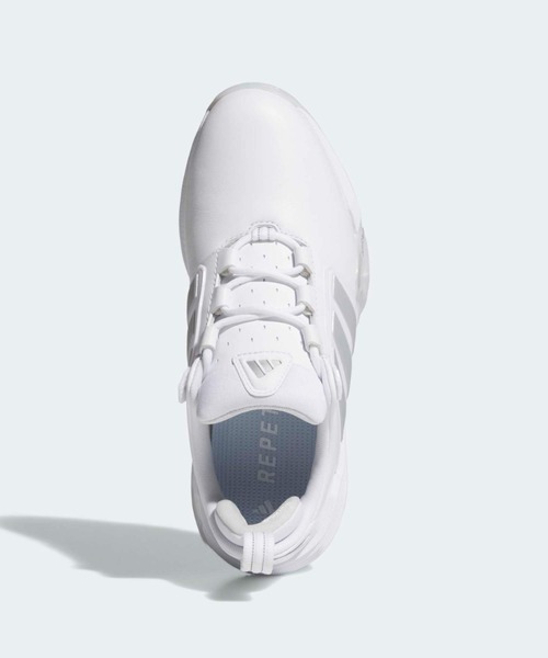 adidas(アディダス)の「アディパワー 26 スパイクレス ゴルフ / ADIPOWER 26 SPIKELESS GOLF SHOES【adidas Golf/アディダスゴルフ】(スニーカー・レディース・ホワイト×シルバー・22.5cm/23.5cm/24.5cm/25.5cm/23.0cm/24.0cm/25.0cm/22.0cm)」の2枚目の写真