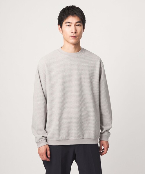 green label relaxing(グリーンレーベルリラクシング)の「モール ジャガード クルーネック 長袖 カットソー(Tシャツ/カットソー・メンズ・ダークブラウン/ライトグレー/ダークグレー/オリーブ・XL/L/M/S)」の13枚目の写真