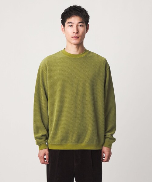 green label relaxing(グリーンレーベルリラクシング)の「モール ジャガード クルーネック 長袖 カットソー(Tシャツ/カットソー・メンズ・ダークブラウン/ライトグレー/ダークグレー/オリーブ・XL/L/M/S)」の17枚目の写真