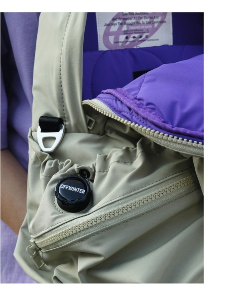 OFFWINTER(オフウィンター)の「【OFFWINTER】撥水高光沢サテン/高密度コーマ綿 ロケットバックパック / リュック M PC収納可 13インチ(スペースシリーズ)(ショルダーバッグ・メンズ・ブルー/グリーン/パープル・MEDIUM)」の6枚目の写真