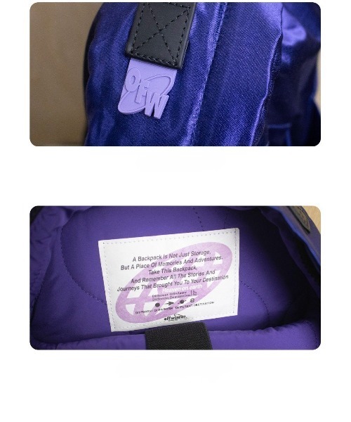 OFFWINTER(オフウィンター)の「【OFFWINTER】撥水高光沢サテン/高密度コーマ綿 ロケットバックパック / リュック M PC収納可 13インチ(スペースシリーズ)(ショルダーバッグ・メンズ・ブルー/グリーン/パープル・MEDIUM)」の11枚目の写真