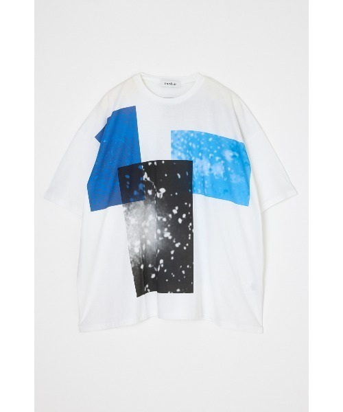 ENFOLD（エンフォルド）の「RAIN LARGE T-SHIRT（Tシャツ/カットソー・レディース・ホワイト/ブラック・38）」の2枚目の写真