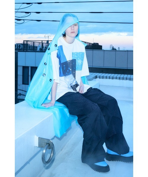 ENFOLD（エンフォルド）の「RAIN LARGE T-SHIRT（Tシャツ/カットソー・レディース・ホワイト/ブラック・38）」の4枚目の写真
