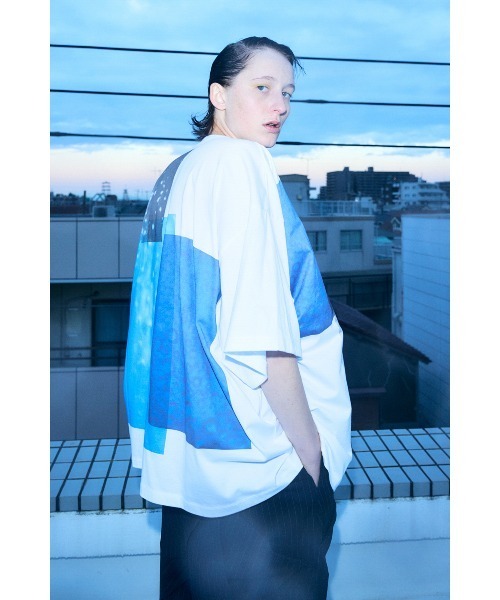 ENFOLD（エンフォルド）の「RAIN LARGE T-SHIRT（Tシャツ/カットソー・レディース・ホワイト/ブラック・38）」の5枚目の写真