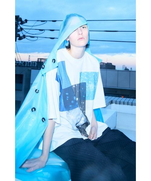 ENFOLD（エンフォルド）の「RAIN LARGE T-SHIRT（Tシャツ/カットソー・レディース・ホワイト/ブラック・38）」の3枚目の写真