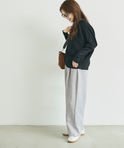 coca(coca)(コカ)の「ソフトスウェットコクーンパンツ(スウェットパンツ・レディース・グレー/ブラック・S/M/L)」の4枚目の写真