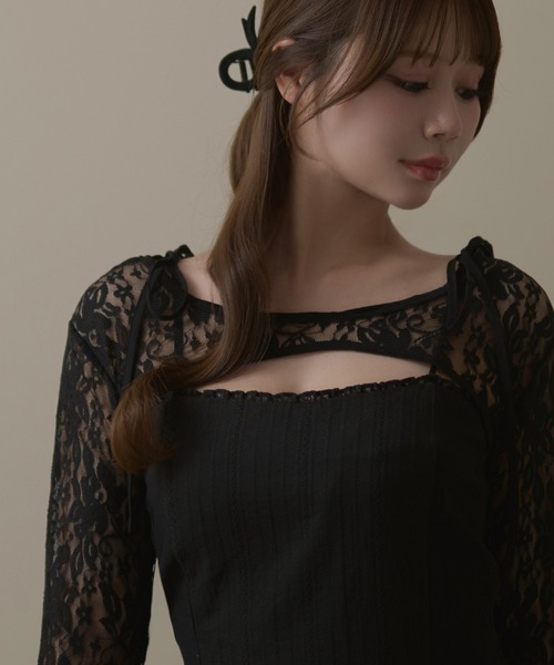 M DOLLY（エムドリー）の「Petite frill daisy mini dress / プチフリルデイジーミニドレス（ワンピース・レディース・ホワイト/ブラック・FREE）」の12枚目の写真
