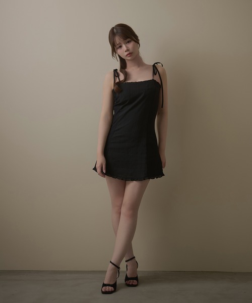 M DOLLY（エムドリー）の「Petite frill daisy mini dress / プチフリルデイジーミニドレス（ワンピース・レディース・ホワイト/ブラック・FREE）」の16枚目の写真