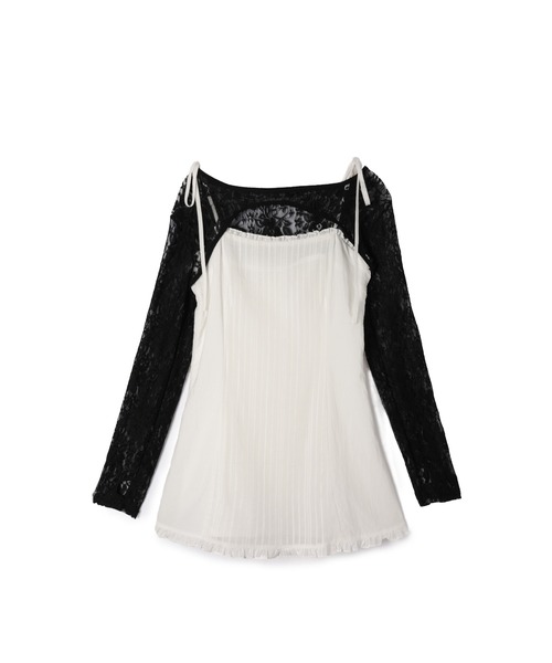 M DOLLY（エムドリー）の「Petite frill daisy mini dress / プチフリルデイジーミニドレス（ワンピース・レディース・ホワイト/ブラック・FREE）」の18枚目の写真