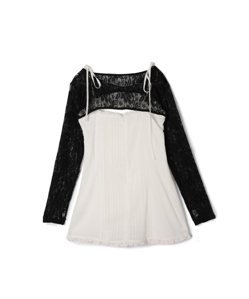 M DOLLY（エムドリー）の「Petite frill daisy mini dress / プチフリルデイジーミニドレス（ワンピース・レディース・ホワイト/ブラック・FREE）」の19枚目の写真
