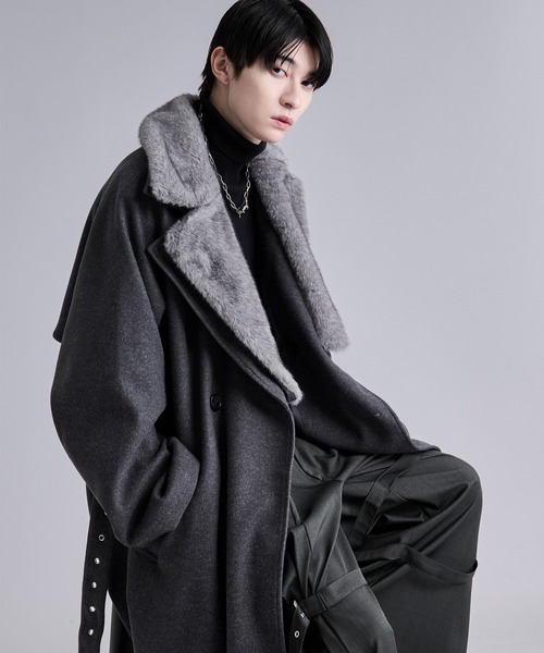 Ellno Loset（エルノロゼット）の「2wayエリファートレンチコート（トレンチコート・メンズ・ブラック/ブルー/チャコール・SMALL/MEDIUM/LARGE）」の21枚目の写真