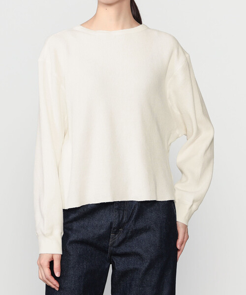 TICCA(ティッカ)の「TICCA | ビーチワッフル ショート2WAYプルオーバー WOMEN(Tシャツ/カットソー・レディース・ベージュ/ホワイト・F)」の2枚目の写真