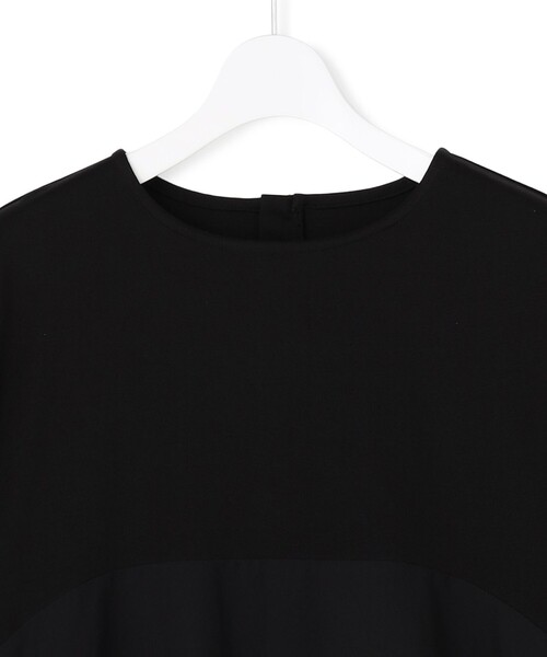 J.PRESS YORK STREET(ジェイプレスヨークストリート)の「【WOMEN】ファブリックコンビワンピース(ワンピース・レディース・ブラック系・F)」の3枚目の写真