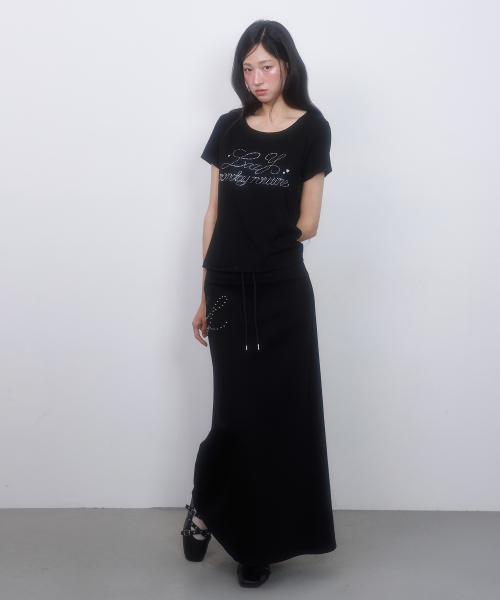 LMR(エルエムアール)の「ホットフィックスマキシスカート ブラック(スカート・レディース・ブラック・SMALL/MEDIUM)」の12枚目の写真