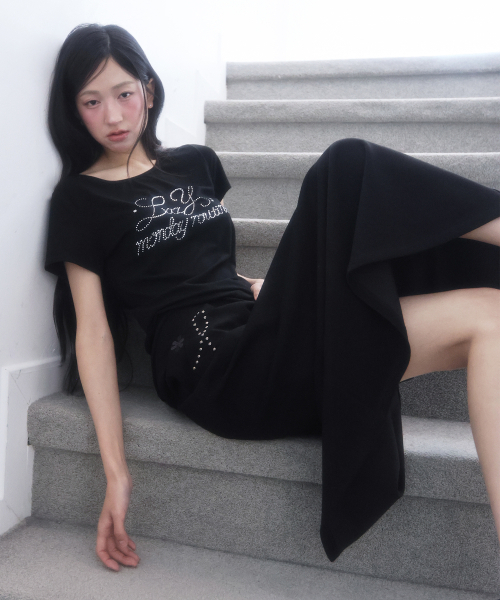 LMR(エルエムアール)の「ホットフィックスマキシスカート ブラック(スカート・レディース・ブラック・SMALL/MEDIUM)」の16枚目の写真