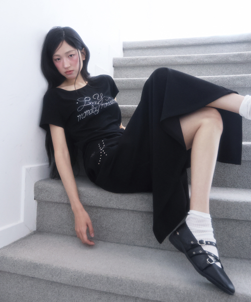 LMR(エルエムアール)の「ホットフィックスマキシスカート ブラック(スカート・レディース・ブラック・SMALL/MEDIUM)」の17枚目の写真
