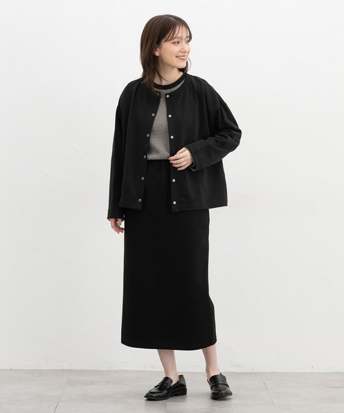 Honeys(ハニーズ)の「配色クルーネックカーデ(カーディガン/ボレロ・レディース・ヘザーチャコール/レンガ/グリーン/ブラック/アイボリー・F)」の8枚目の写真