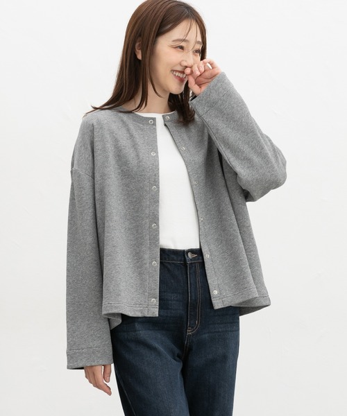 Honeys(ハニーズ)の「配色クルーネックカーデ(カーディガン/ボレロ・レディース・ヘザーチャコール/レンガ/グリーン/ブラック/アイボリー・F)」の16枚目の写真