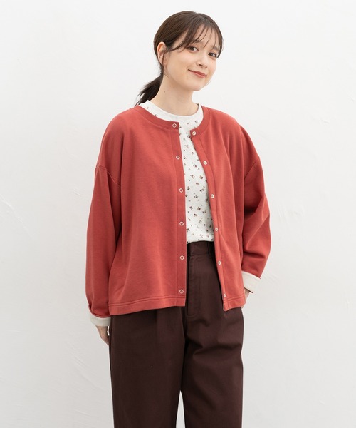 Honeys(ハニーズ)の「配色クルーネックカーデ(カーディガン/ボレロ・レディース・ヘザーチャコール/レンガ/グリーン/ブラック/アイボリー・F)」の20枚目の写真