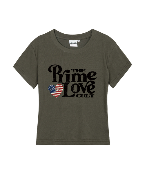 PRIMATE(プライメイト)の「NOON レディース スリムフィット 半袖Tシャツ 6カラー(Tシャツ/カットソー・レディース・カーキ/ホワイト/ブラック/チャコール/ラベンダー/クリーム・MEDIUM/SMALL/LARGE)」の5枚目の写真