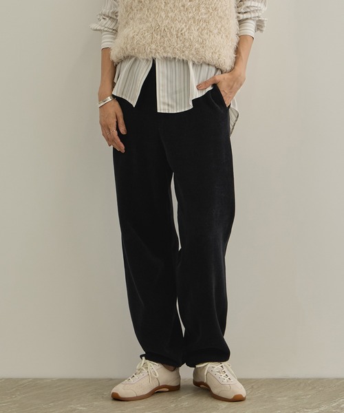 SALON adam et rope'(サロン アダム エ ロペ)の「【CreamyCotton (クリーミーコットン)】パンツ / セットアップ対応(その他パンツ・レディース・オフホワイト/キャメル/ブラック・FREE)」の1枚目の写真