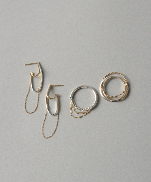 Lilas（リラ）の「【SAMH by LILAS】バイカラートリプルリング K10*SV（リング・レディース・シルバー・15 /13/11）」の3枚目の写真
