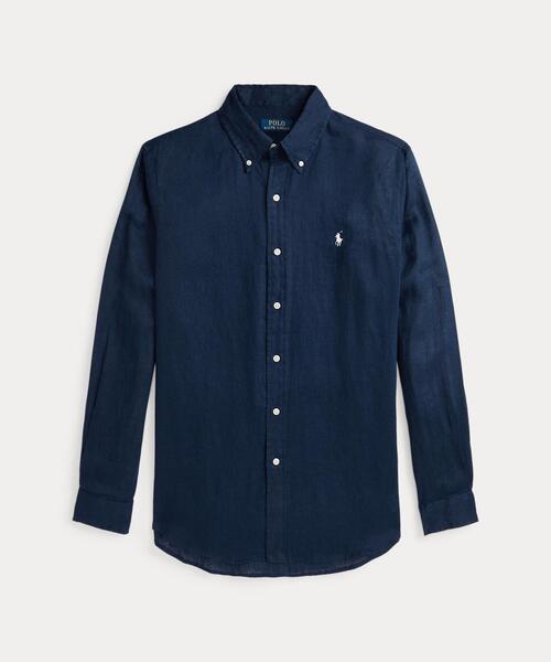 POLO RALPH LAUREN(ポロ ラルフ ローレン)の「クラシック フィット リネン シャツ(シャツ/ブラウス・メンズ・ネイビー系1・S/M/L)」の8枚目の写真