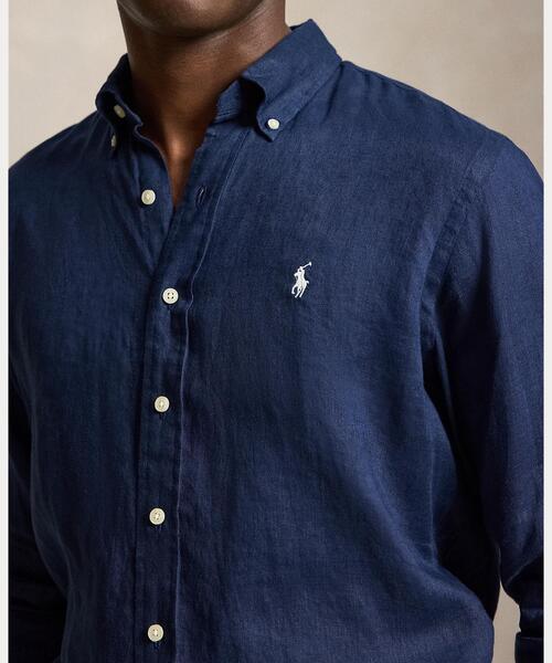 POLO RALPH LAUREN(ポロ ラルフ ローレン)の「クラシック フィット リネン シャツ(シャツ/ブラウス・メンズ・ネイビー系1・S/M/L)」の5枚目の写真
