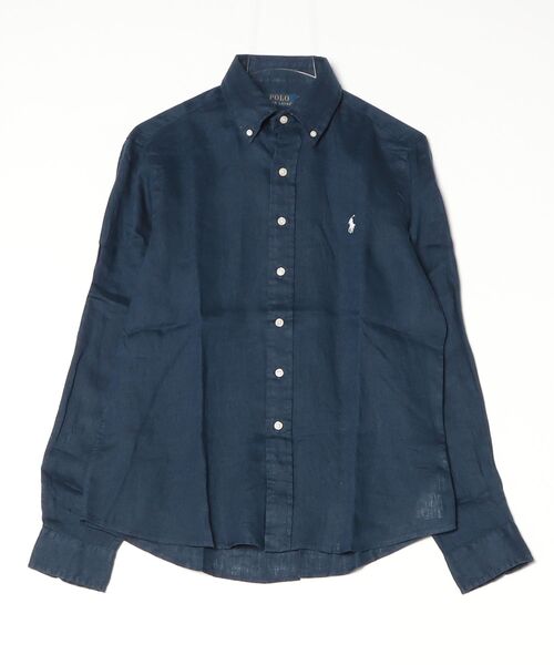 POLO RALPH LAUREN(ポロ ラルフ ローレン)の「クラシック フィット リネン シャツ(シャツ/ブラウス・メンズ・ネイビー系1・S/M/L)」の3枚目の写真