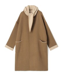 GALERIE VIE | モンゴルカシミヤ フーデッドニットコート(その他アウター)