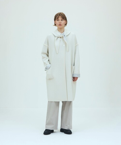 GALERIE VIE(ギャルリー ヴィー)の「モンゴルカシミヤ フーデッドニットコート(その他アウター・レディース・ホワイト/キャメル・FREE)」の3枚目の写真