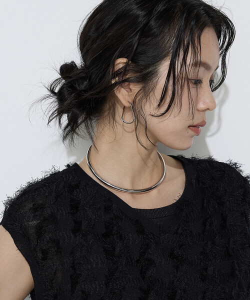 K.T KIYOKO TAKASE（キヨコタカセ）の「【前後2WAY】フリンジジャカード ニットジレ（ベスト・レディース・オフホワイト/ブラック・FREE）」の13枚目の写真