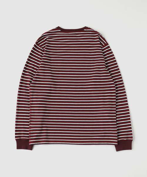 By Parra(バイパラ)の「by Parra Tripped stripes pique Long Sleeve T-Shirt(Tシャツ/カットソー・メンズ・ボルドー・LARGE/MEDIUM)」の2枚目の写真