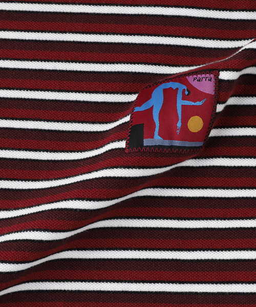 By Parra(バイパラ)の「by Parra Tripped stripes pique Long Sleeve T-Shirt(Tシャツ/カットソー・メンズ・ボルドー・LARGE/MEDIUM)」の4枚目の写真
