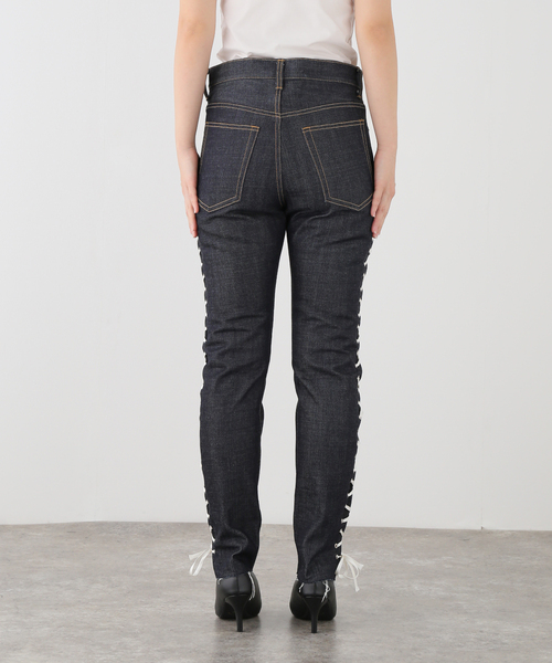 EDIT. FOR LULU（エディットフォールル）の「【Kiwanda Kiwanda/ キワンダキワンダ】 Lace Up Denim（デニムパンツ・レディース・ネイビー・28cm）」の4枚目の写真