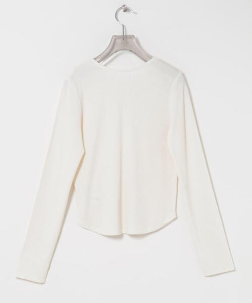 URBAN RESEARCH(アーバンリサーチ)の「V-NECK LACE RIB TOPS(Tシャツ/カットソー・レディース・オフホワイト/ブラック・FREE)」の21枚目の写真