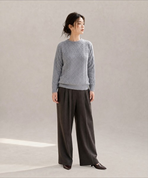 United store(ユナイテッドストア)の「オーバーサイズケーブルニットプルオーバー(ニット/セーター・レディース・グレー/ブラック・FREE)」の8枚目の写真