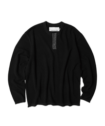 WAFFLE DETAIL LS TEE BLACK