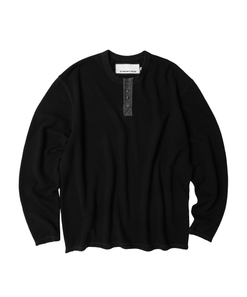 THEVINYLHOUSE(ザバイニルハウス)の「WAFFLE DETAIL LS TEE BLACK(Tシャツ/カットソー・レディース・その他・SMALL/MEDIUM/LARGE)」の1枚目の写真