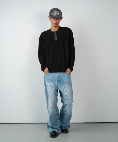 THEVINYLHOUSE(ザバイニルハウス)の「WAFFLE DETAIL LS TEE BLACK(Tシャツ/カットソー・レディース・その他・SMALL/MEDIUM/LARGE)」の7枚目の写真