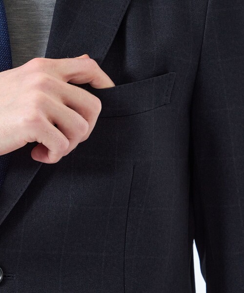 MACKINTOSH PHILOSOPHY(マッキントッシュ フィロソフィー)の「トロッター ジャケット#051 ストレッチバーズアイ/ウィンドウペーン(テーラードジャケット・メンズ・グレー系その他2/チャコールグレー/ネイビー/ブルー系その他7・40/38)」の8枚目の写真