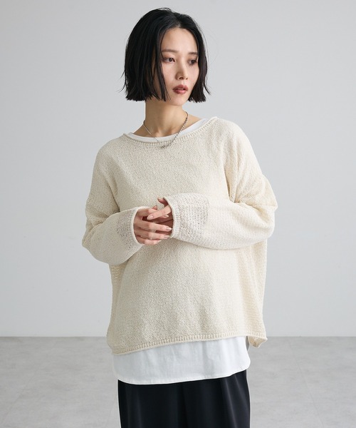 Green Parks(グリーンパークス)の「【WEB限定】裾ラウンドホワイトインナー(Tシャツ/カットソー・レディース・オフホワイト・MEDIUM/LARGE)」の20枚目の写真