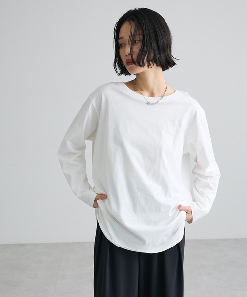 Green Parks(グリーンパークス)の「【WEB限定】裾ラウンドホワイトインナー(Tシャツ/カットソー・レディース・オフホワイト・MEDIUM/LARGE)」の21枚目の写真