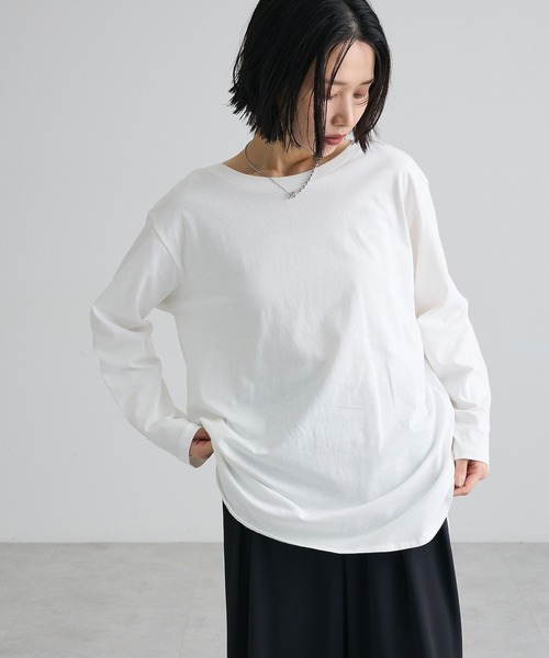 Green Parks(グリーンパークス)の「【WEB限定】裾ラウンドホワイトインナー(Tシャツ/カットソー・レディース・オフホワイト・MEDIUM/LARGE)」の22枚目の写真