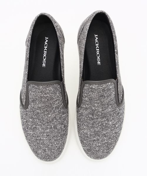 JACKROSE（ジャックローズ）の「スウェットスリップオンスニーカー（スリッポン・メンズ・ライトグレー/ダークグレー・M/L）」の7枚目の写真