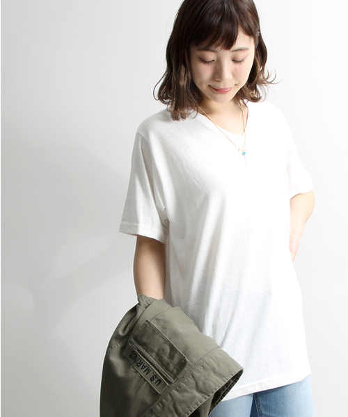 WEGO（ウィゴー）の「WEGO/無地VネックTシャツ（Tシャツ/カットソー・メンズ・ホワイト/サックスブルー/レッド/ライム・SMALL/MEDIUM/LARGE）」の16枚目の写真